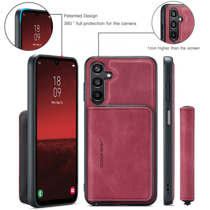 For Samsung Galaxy A16 5G JEEHOOD J02 Magnetic Zipper Horizontal Flip Leather Phone Case(Red)