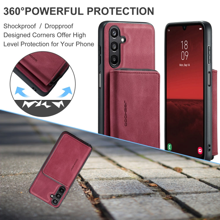 For Samsung Galaxy A16 5G JEEHOOD J02 Magnetic Zipper Horizontal Flip Leather Phone Case(Red)