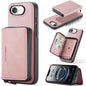 For iPhone 17e / 16e JEEHOOD J02 Magnetic Zipper Horizontal Flip Leather Phone Case(Pink)