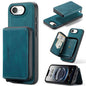 Pour iPhone 17e / 16e JEEHOOD J02 Étui de téléphone en cuir à rabat horizontal avec fermeture éclair magnétique (bleu)