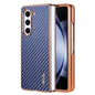 Pour la coque de téléphone Samsung Galaxy Z Fold5 5G AZNS en fibre de carbone avec bord galvanisé (bleu)
