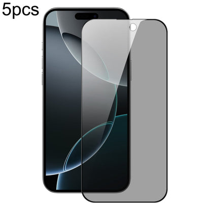 Pour iPhone 16 Pro Max 5 films en verre trempé DUX DUCIS 0.33mm 9H haute teneur en aluminium anti-espion HD