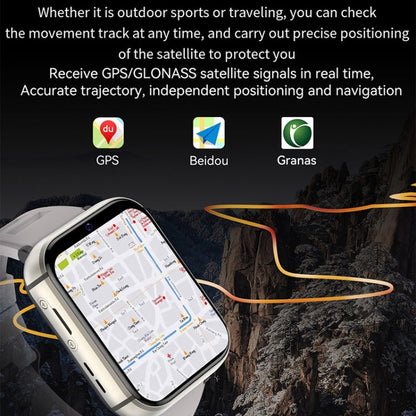 UNIWA DM66 4G Calling Smart Watch, 2GB+16GB, 1.99 inch IPS Screen Android 9.0 Support WiFi GPS(Black)