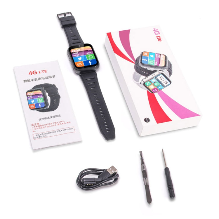 Montre intelligente d'appel 4G UNIWA DM66, 2 Go+16 Go, écran IPS de 1,99 pouces, Android 9.0, compatible WiFi GPS (argent)