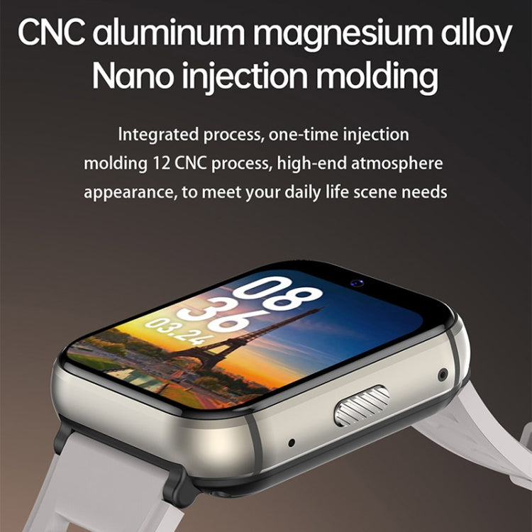 Montre intelligente d'appel 4G UNIWA DM66, 2 Go+16 Go, écran IPS de 1,99 pouces, Android 9.0, compatible WiFi GPS (argent)