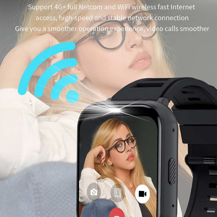 UNIWA DM66 4G Calling Smart Watch, 2GB+16GB, 1.99 inch IPS Screen Android 9.0 Support WiFi GPS(Black)