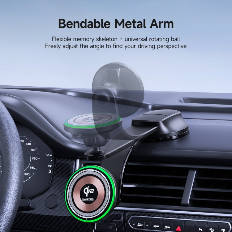 DUZZONA V5 Pro 15W Qi2 Car Magnetic Wireless Charger Phone Holder(Transparent)