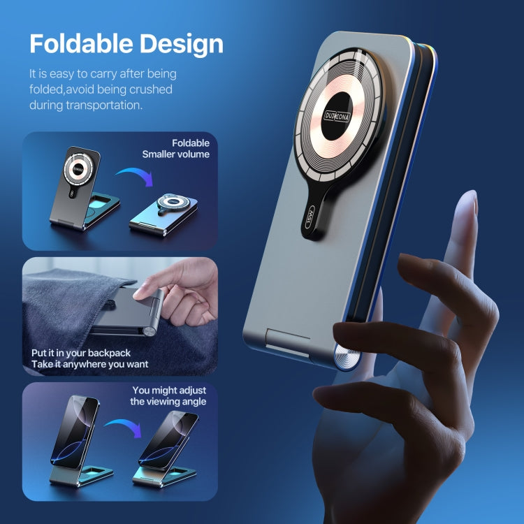 DUZZONA W22 15W 3 in 1 Foldable Magnetic Wireless Charging Stand(Grey)