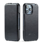 Pour iPhone 16 Pro Max Fierre Shann 64 Texture Vertical Flip Étui de téléphone en cuir PU (Noir)