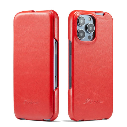 Pour iPhone 16 Pro Étui de téléphone en cuir PU à rabat vertical texturé Fierre Shann 64 (rouge)