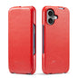 For iPhone 16 Fierre Shann 64 Texture Vertical Flip PU Leather Phone Case(Red)