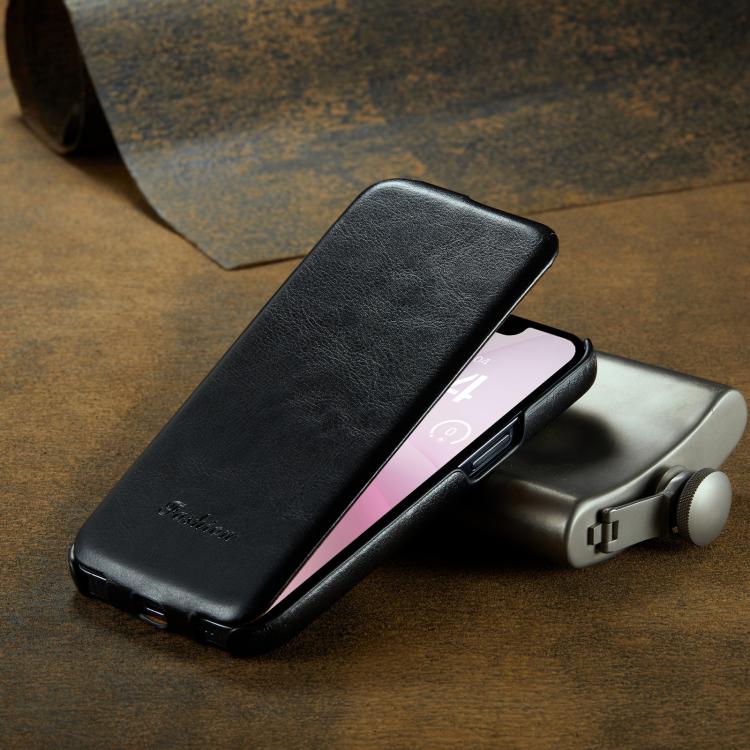 For iPhone 17e / 16e Fierre Shann 64 Texture Vertical Flip PU Leather Phone Case(Black)