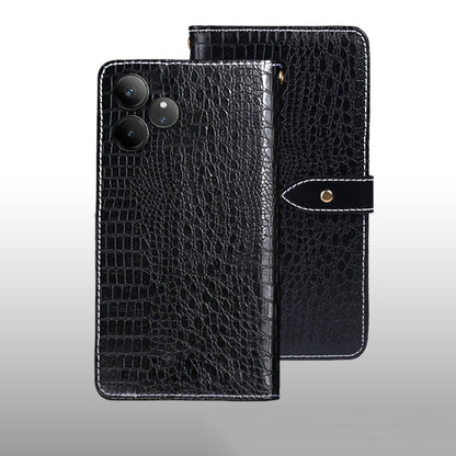 For Realme GT 6 5G Taiwan, China idewei Crocodile Texture Leather Phone Case(Black)