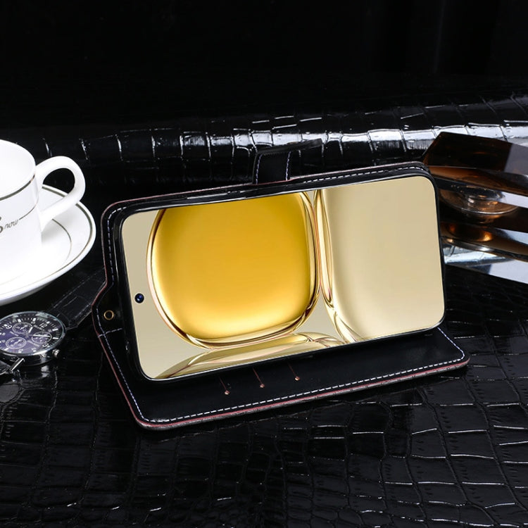 For Realme 13 Pro+ 5G idewei Crocodile Texture Leather Phone Case(Black)