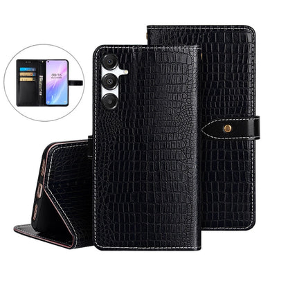 For Samsung Galaxy A16 5G idewei Crocodile Texture Leather Phone Case(Black)