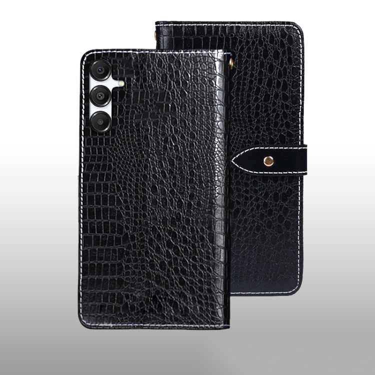 For Samsung Galaxy A16 5G idewei Crocodile Texture Leather Phone Case(Black)