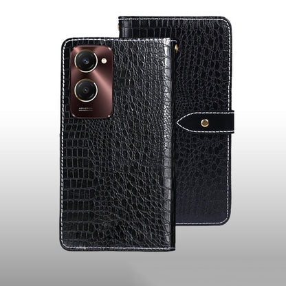 For vivo Y28s 5G idewei Crocodile Texture Leather Phone Case(Black)