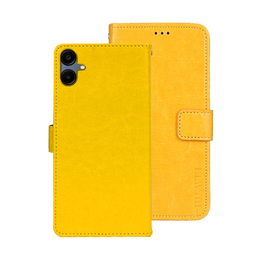 For Samsung Galaxy A06 4G idewei Crazy Horse Texture Leather Phone Case(Yellow)