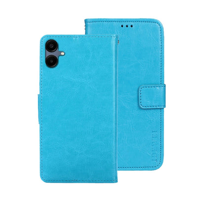 For Samsung Galaxy A06 4G idewei Crazy Horse Texture Leather Phone Case(Sky Blue)