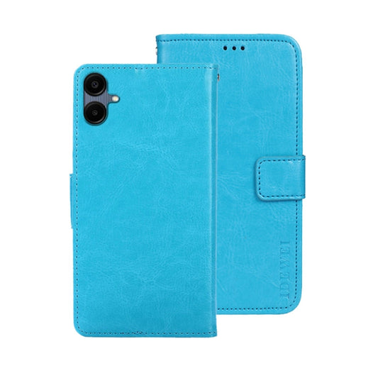 For Samsung Galaxy A06 4G idewei Crazy Horse Texture Leather Phone Case(Sky Blue)