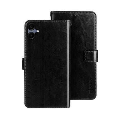 For Samsung Galaxy A06 4G idewei Crazy Horse Texture Leather Phone Case(Black)