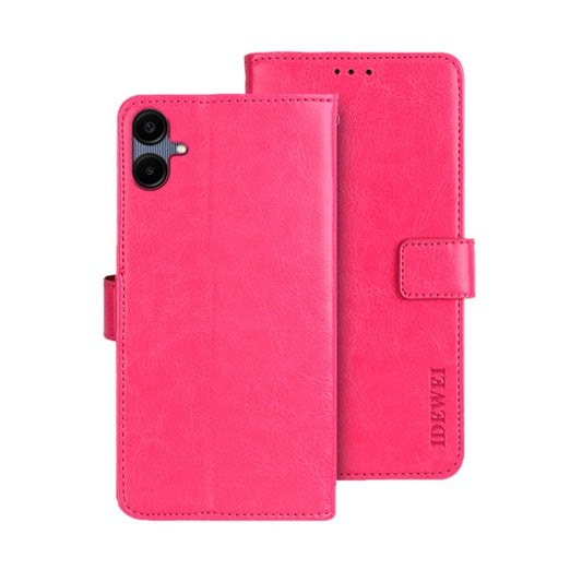 For Samsung Galaxy A06 4G idewei Crazy Horse Texture Leather Phone Case(Rose Red)