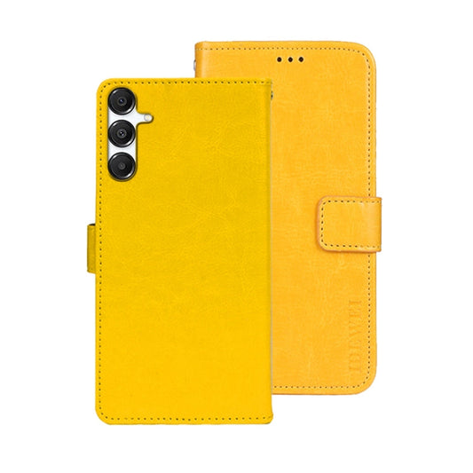 For Samsung Galaxy A16 5G idewei Crazy Horse Texture Leather Phone Case(Yellow)