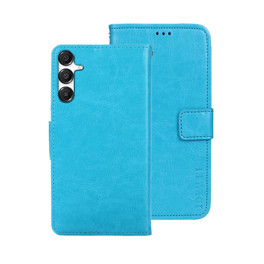 For Samsung Galaxy A16 5G idewei Crazy Horse Texture Leather Phone Case(Sky Blue)