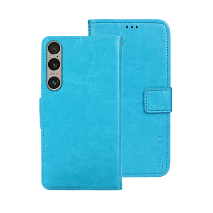 For Sony Xperia 1 VI idewei Crazy Horse Texture Leather Phone Case(Sky Blue)