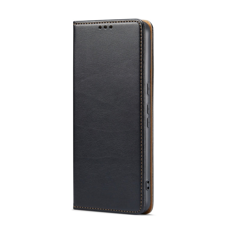 For Google Pixel 9 / 9 Pro Fierre Shann PU Genuine Leather Texture Phone Case(Black)