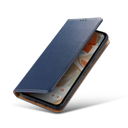 For Google Pixel 9 Pro XL Fierre Shann PU Genuine Leather Texture Phone Case(Blue)