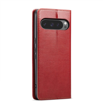 For Google Pixel 9 Pro XL Fierre Shann PU Genuine Leather Texture Phone Case(Red)