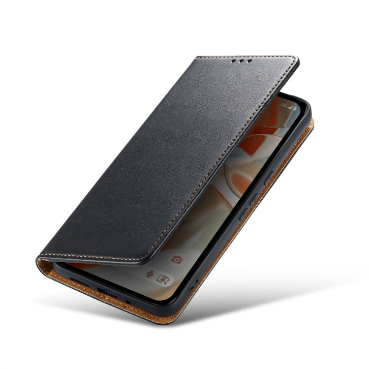 For Google Pixel 9 Pro XL Fierre Shann PU Genuine Leather Texture Phone Case(Black)