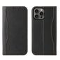 For iPhone 16 Pro Max Fierre Shann Cowhide Leather Flip Leather Phone Case(Black)