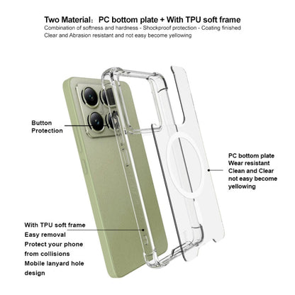 Pour Xiaomi 14T 5G IMAK Space Shield PC + TPU Housse de téléphone antichoc MagSafe avec airbag (transparent)