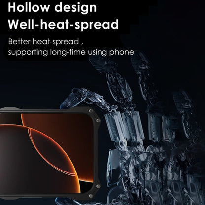 For iPhone 16 R-JUST RJ-17 Shockproof Armor Hollow Metal Phone Case(Black)