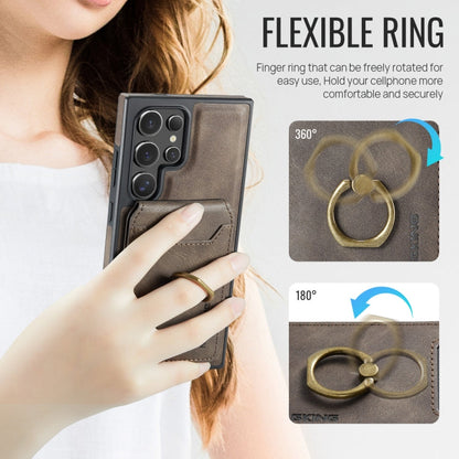 For Samsung Galaxy S24 Ultra 5G MAGKING K1 MagSafe Detachable Wallet RFID Back Cover Phone Case(Coffee)