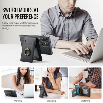 For Samsung Galaxy S24 Ultra 5G MAGKING K1 MagSafe Detachable Wallet RFID Back Cover Phone Case(Black)