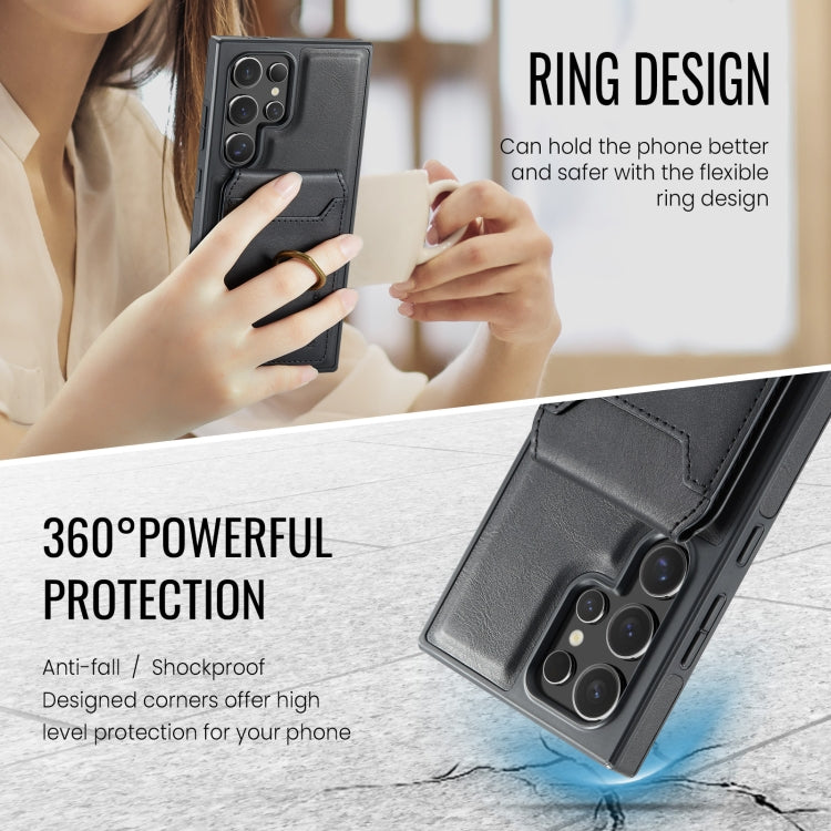 For Samsung Galaxy S24 Ultra 5G MAGKING K1 MagSafe Detachable Wallet RFID Back Cover Phone Case(Black)