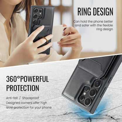 For Samsung Galaxy S24 Ultra 5G MAGKING K1 MagSafe Detachable Wallet RFID Back Cover Phone Case(Black)