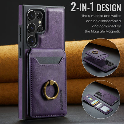 For Samsung Galaxy S24 Ultra 5G MAGKING K1 MagSafe Detachable Wallet RFID Back Cover Phone Case(Purple)