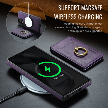 For Samsung Galaxy S24 Ultra 5G MAGKING K1 MagSafe Detachable Wallet RFID Back Cover Phone Case(Purple)