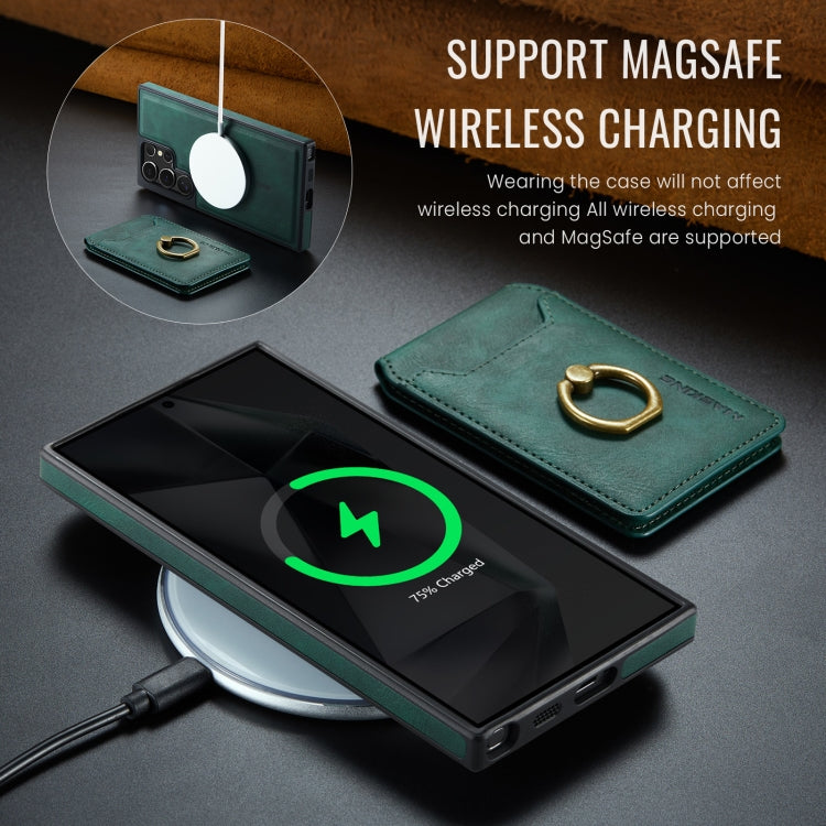 For Samsung Galaxy S24 Ultra 5G MAGKING K1 MagSafe Detachable Wallet RFID Back Cover Phone Case(Green)