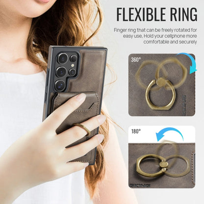 For Samsung Galaxy S23 Ultra 5G MAGKING K1 MagSafe Detachable Wallet RFID Back Cover Phone Case(Coffee)