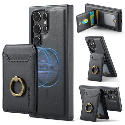 For Samsung Galaxy S23 Ultra 5G MAGKING K1 MagSafe Detachable Wallet RFID Back Cover Phone Case(Black)