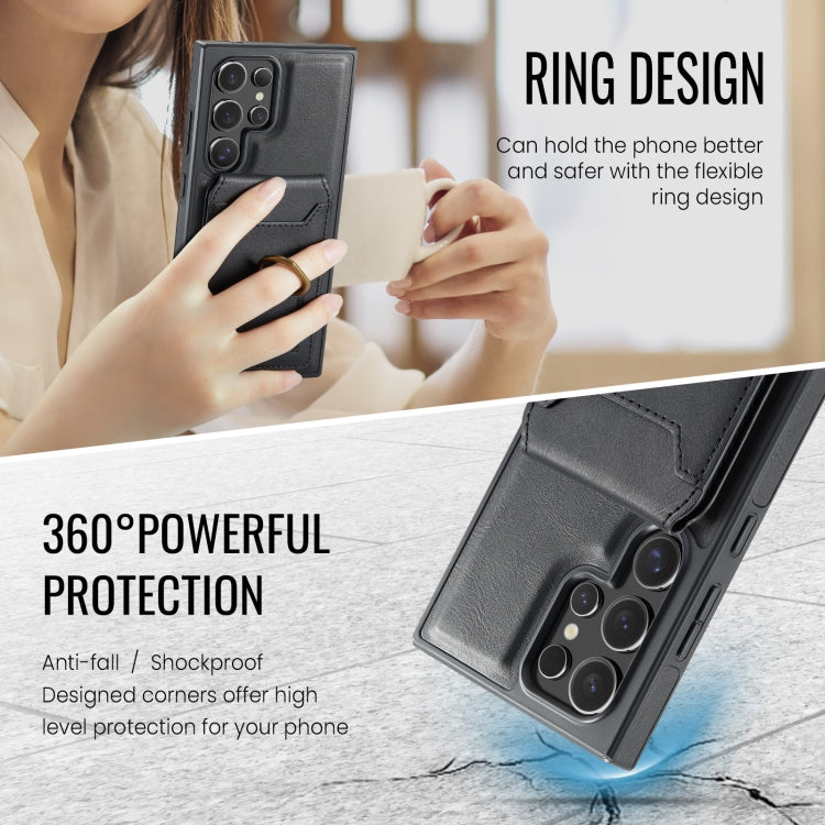 For Samsung Galaxy S23 Ultra 5G MAGKING K1 MagSafe Detachable Wallet RFID Back Cover Phone Case(Black)