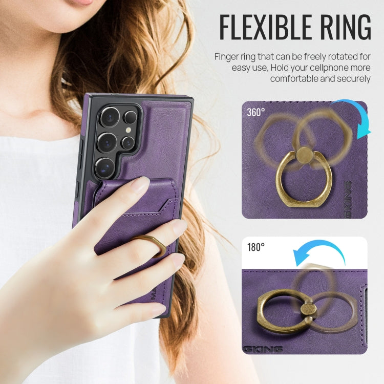 Pour Samsung Galaxy S23 Ultra 5G Étui de téléphone MAGKING K1 MagSafe détachable avec portefeuille RFID (violet)