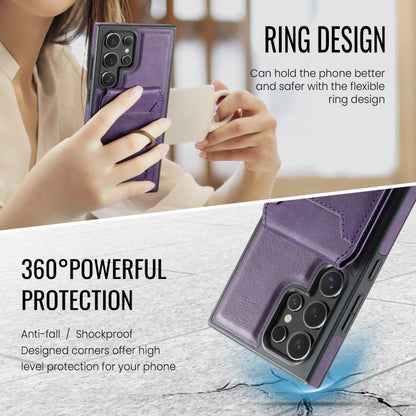 Pour Samsung Galaxy S23 Ultra 5G Étui de téléphone MAGKING K1 MagSafe détachable avec portefeuille RFID (violet)