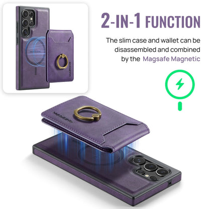 Pour Samsung Galaxy S23 Ultra 5G Étui de téléphone MAGKING K1 MagSafe détachable avec portefeuille RFID (violet)