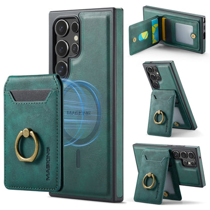 Pour Samsung Galaxy S23 Ultra 5G MAGKING K1 Étui de Téléphone avec Portefeuille Amovible MagSafe et Blocage RFID (Vert)